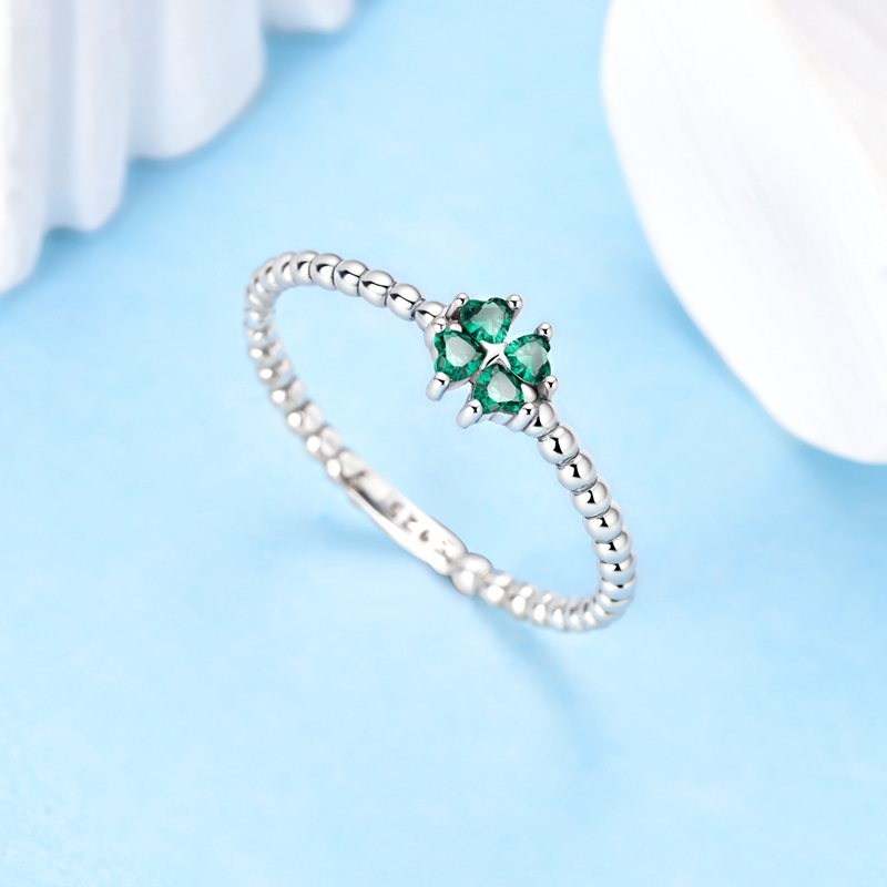Statement Cocktail Ring - Fashion Ring 925 Silver Lucky Four