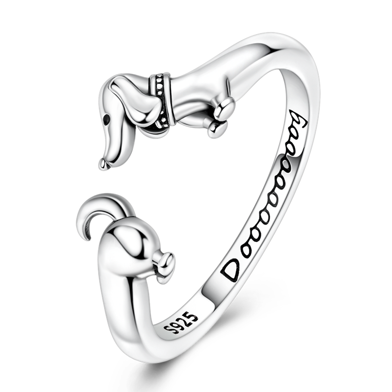 Original 925 Silver Dachshund  - Statement Cocktail Ring 评论和价格