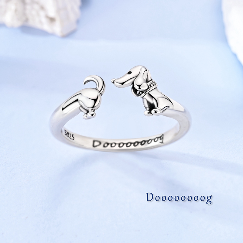 Original 925 Silver Dachshund  - Statement Cocktail Ring 评论和价格