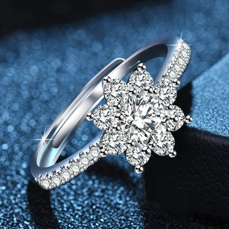 Luxury 925 Sterling Silver Rin - Statement Cocktail Ring 评论和价格