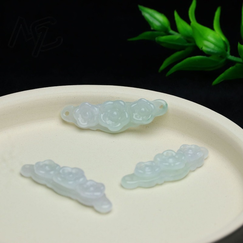 1pc Natural Jadeite Emerald Fl - Jewelry & Watches Vitopoulos Reviews 评论和价格