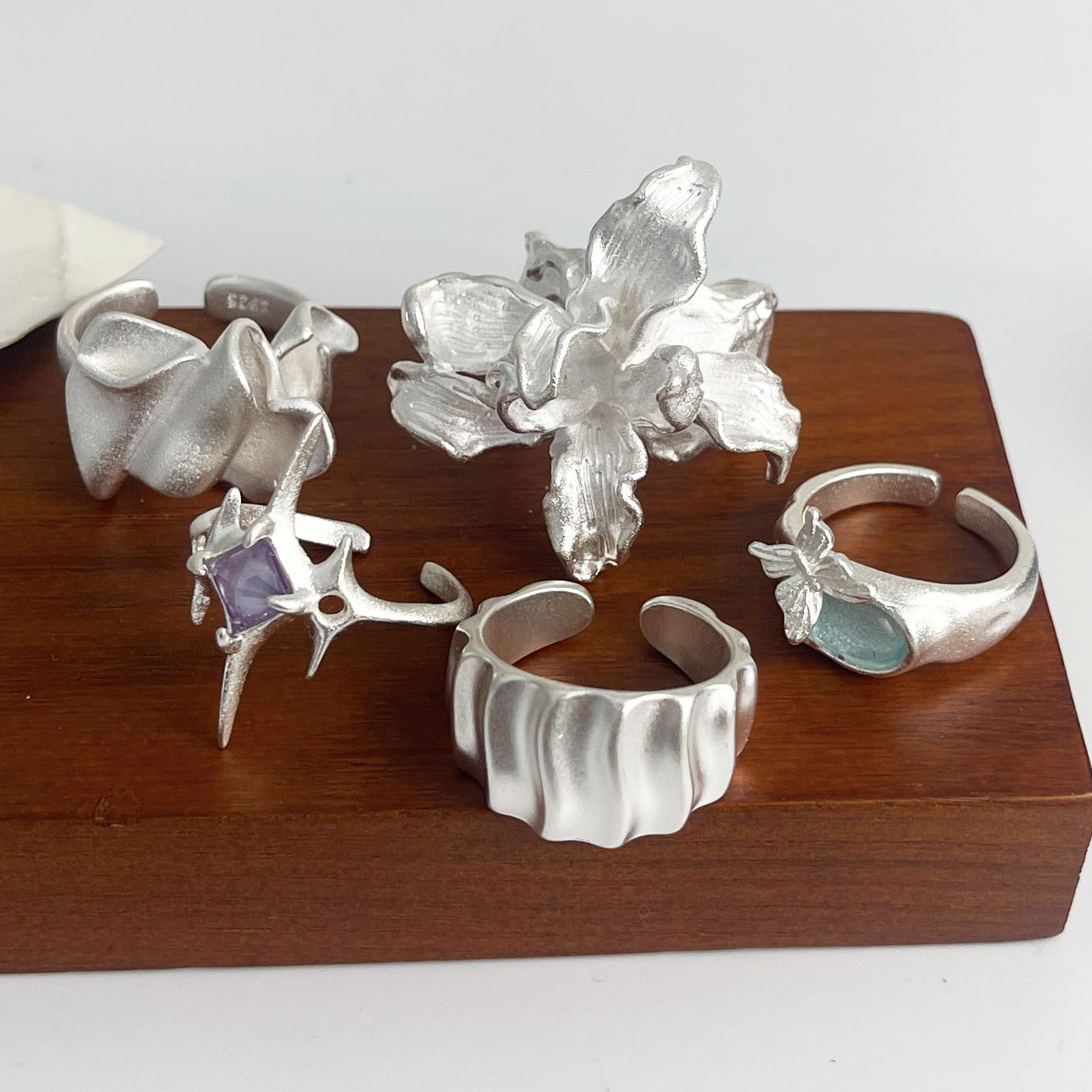 925 Sterling Silver Rings For  - Statement Cocktail Ring 评论和价格