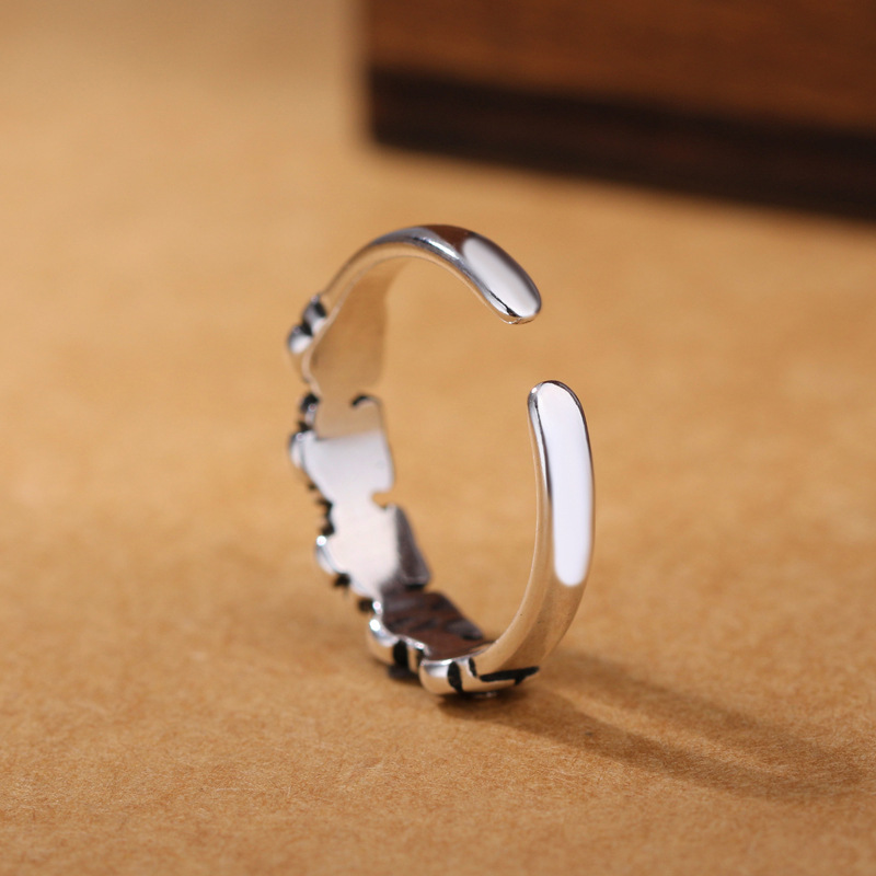 925 Sterling Silver Retro Flow - Statement Cocktail Ring 评论和价格