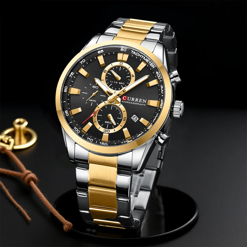 CURREN Casual Quartz Chrono Sp - Jewellery Watch 评论和价格