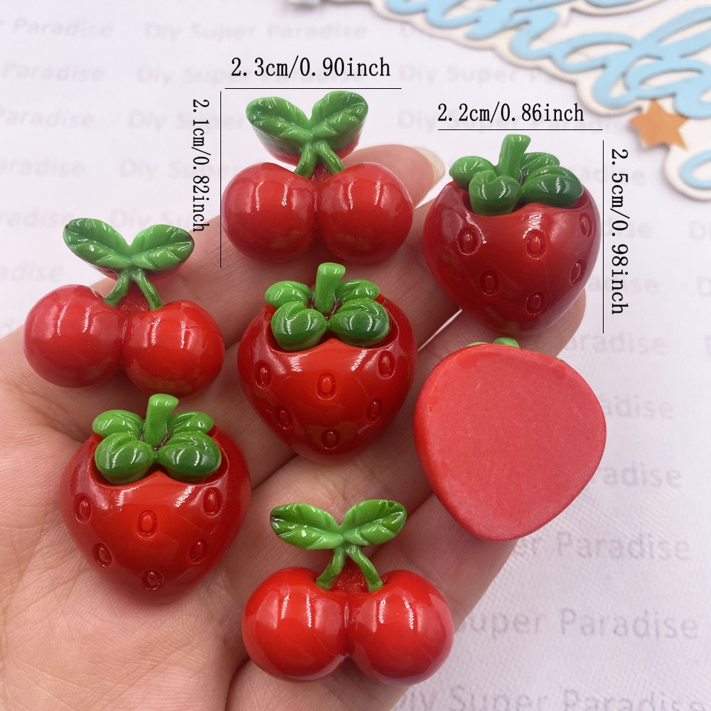 8PCS Resin Kawaii Colorful Red - Paradise Jewelry & Watches Llc 评论和价格